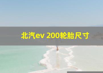 北汽ev 200轮胎尺寸